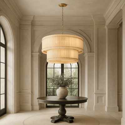 Valmont Marble Chandelier 39" - cyranlighting