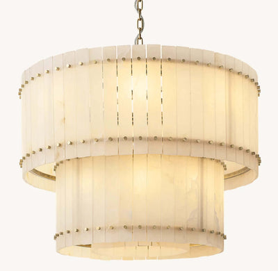 Valmont Marble Chandelier 39" - cyranlighting