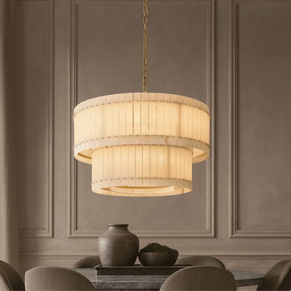 Valmont Marble Chandelier 39" - cyranlighting