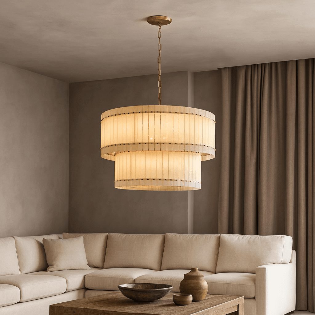 Valmont Marble Chandelier 39" - cyranlighting
