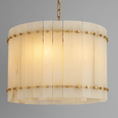 Valmont Marble Round Chandelier 16" - cyranlighting