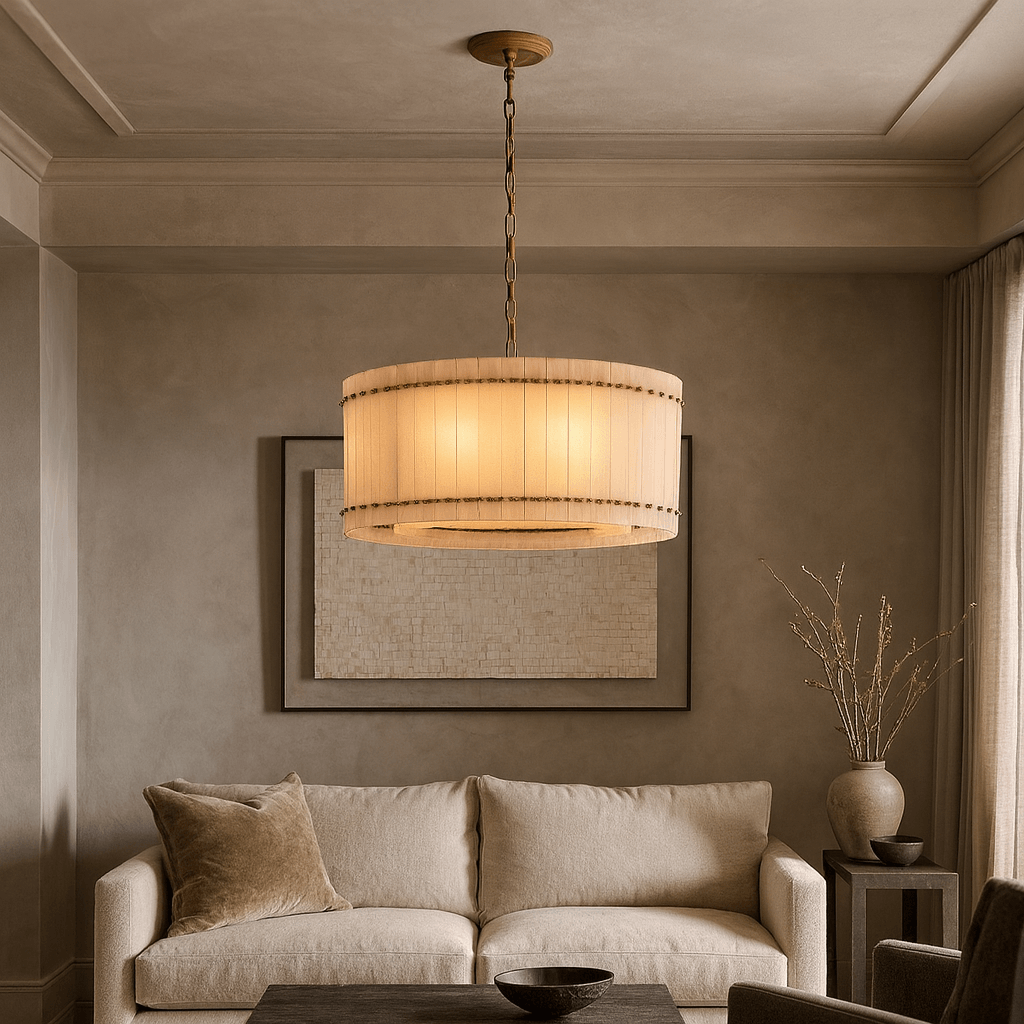 Valmont Marble Round Chandelier 24" - cyranlighting