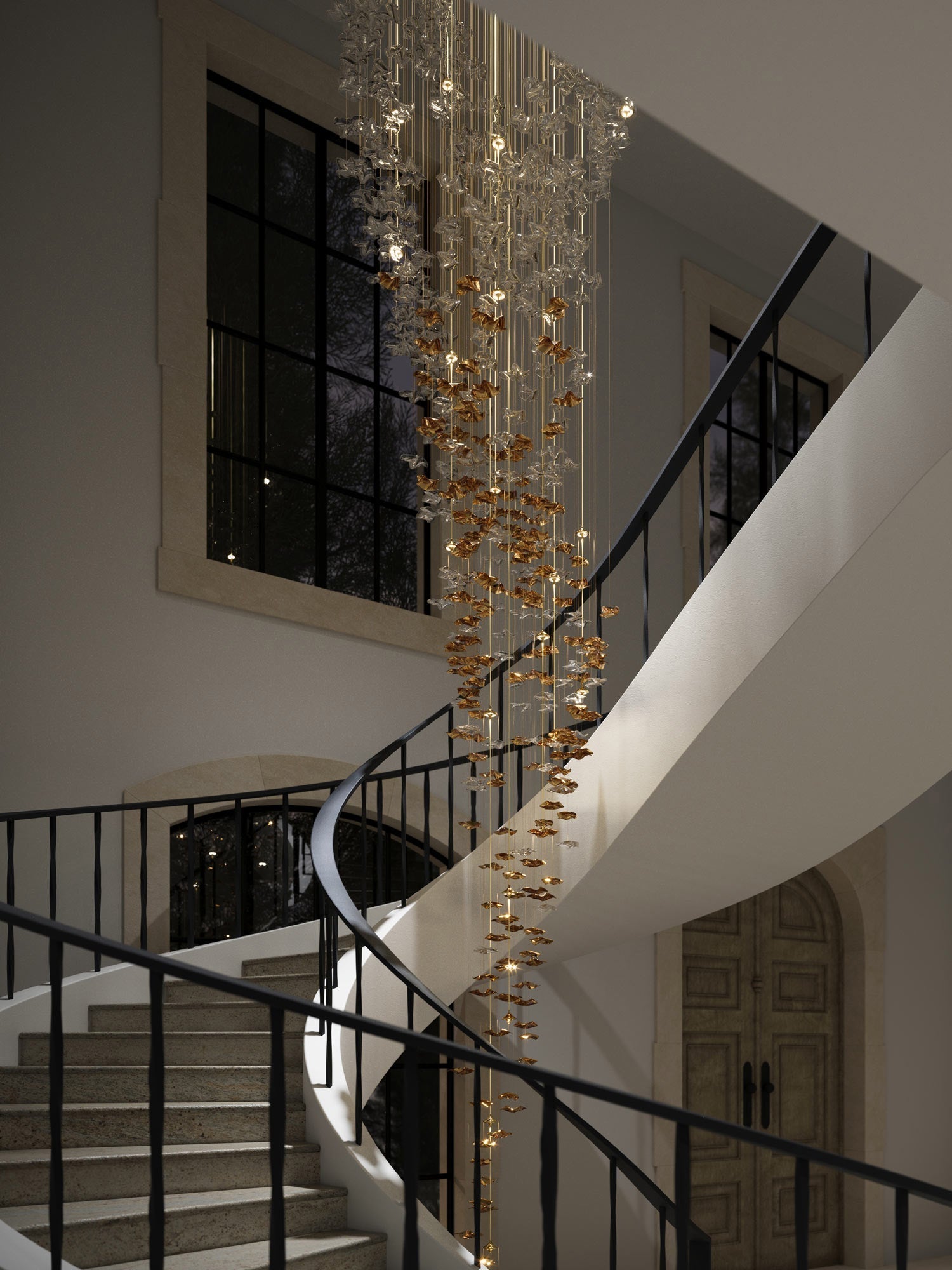 Veloria Fluid Chandelier - cyranlamps