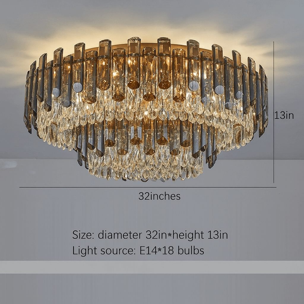 Venice 2 - Tier Crystal Chandelier - cyranlamps