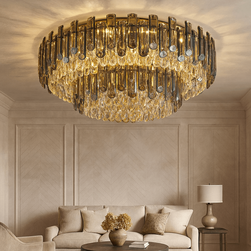 Venice 2 - Tier Crystal Chandelier - cyranlamps