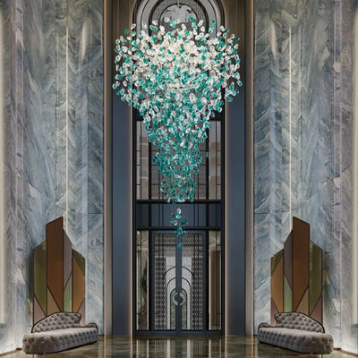 Verde Crystal Foyer Chandelier - cyranlighting