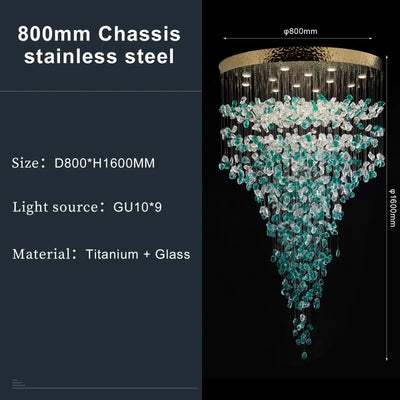 Verde Crystal Foyer Chandelier - cyranlighting