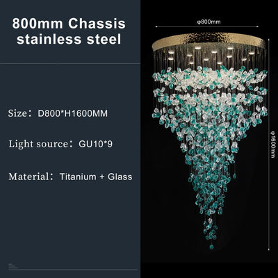 Verde Crystal Foyer Chandelier - cyranlamps