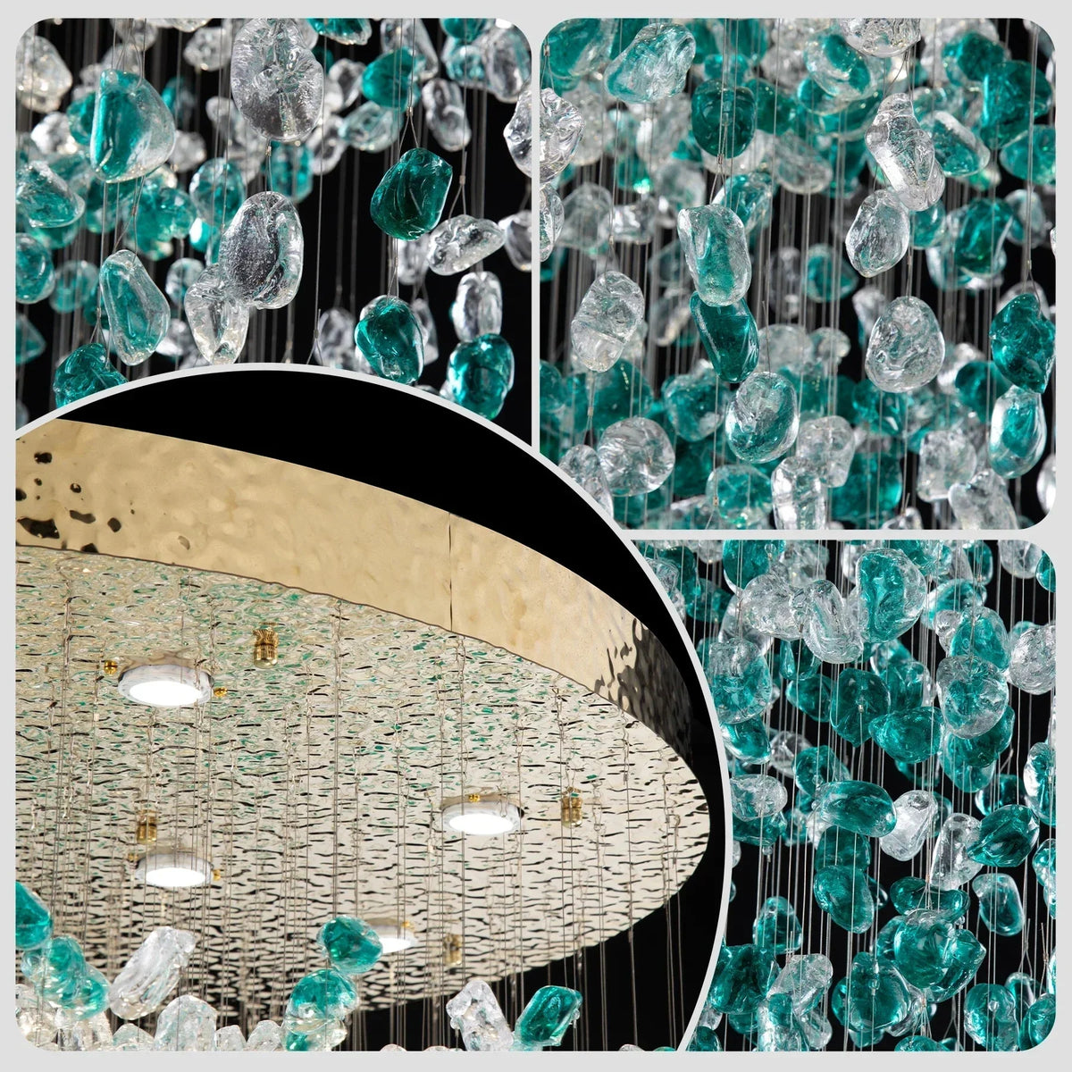 Verde Crystal Foyer Chandelier - cyranlamps