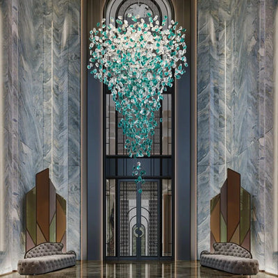 Verde Crystal Foyer Chandelier - cyranlamps