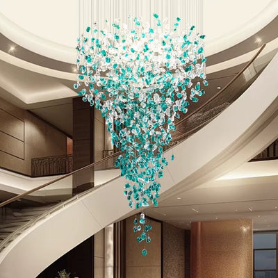 Verde Crystal Foyer Chandelier - cyranlamps