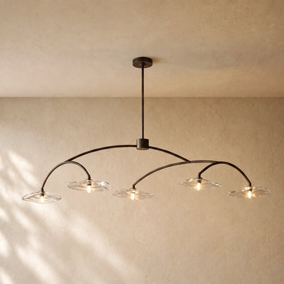 LILY  GLASS LINEAR CHANDELIER