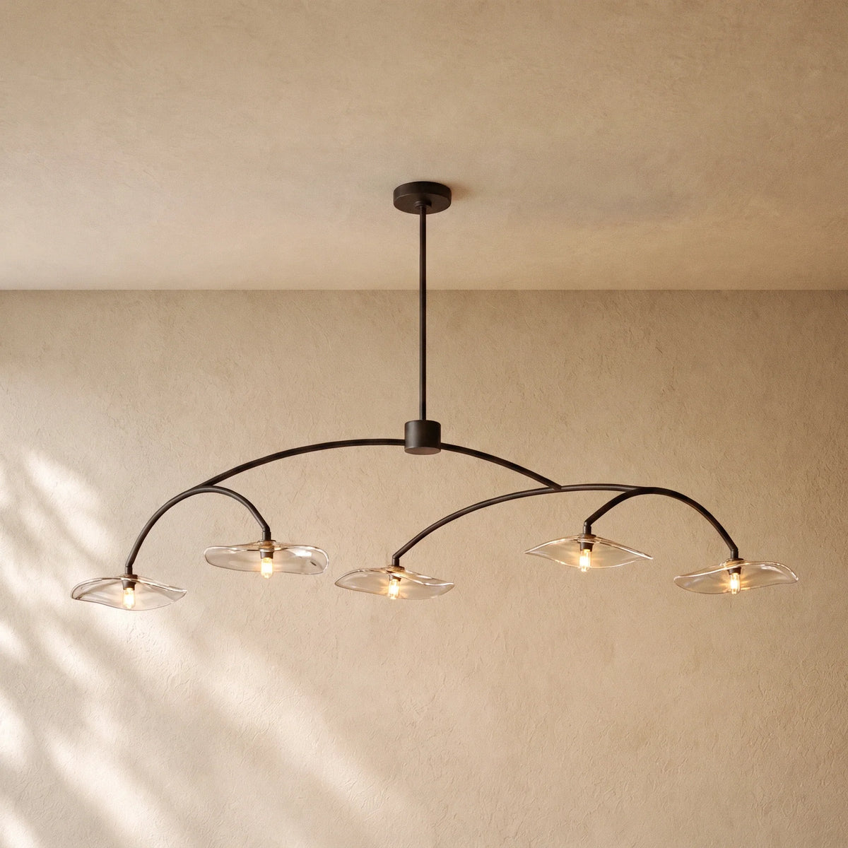 LILY  GLASS LINEAR CHANDELIER