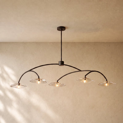 LILY  GLASS LINEAR CHANDELIER
