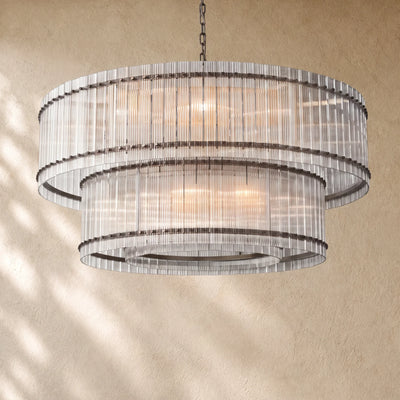 San Marca Glass Two-Tier Round Chandelier