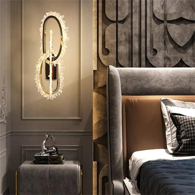 Wesley Modern Rock Crystal Wall Sconce - cyranlamps