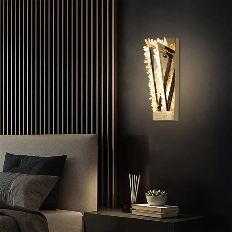 Wesley Modern Rock Crystal Wall Sconce - cyranlamps