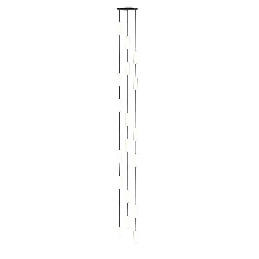 White Long Tube Multi Light Staircase Chandelier - Cyran Lamps