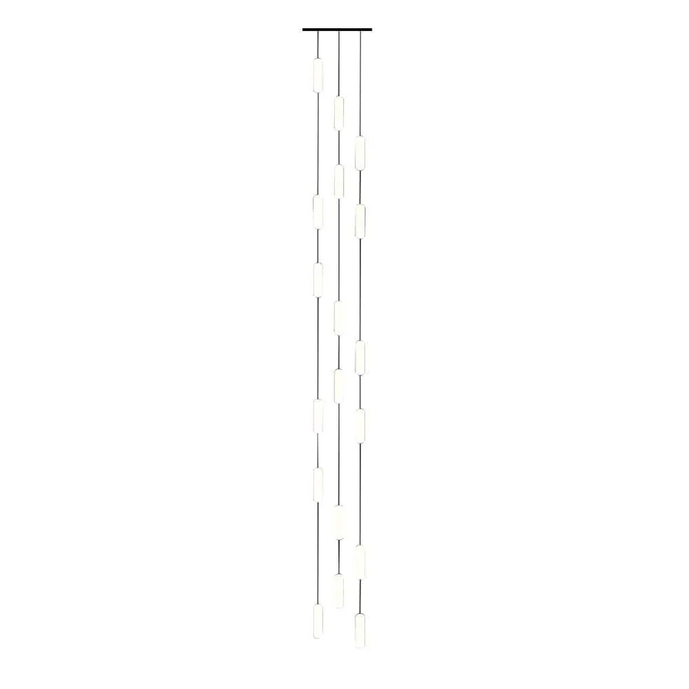 White Long Tube Multi Light Staircase Chandelier - Cyran Lamps