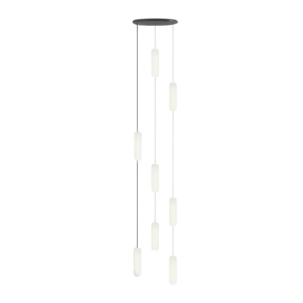 White Long Tube Multi Light Staircase Chandelier - Cyran Lamps