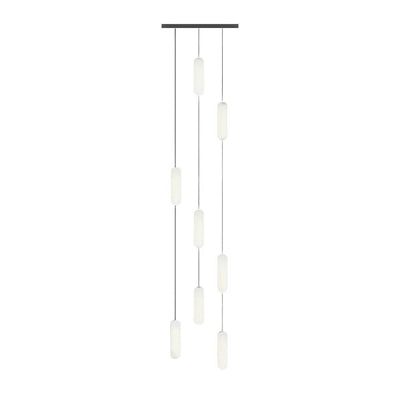 White Long Tube Multi Light Staircase Chandelier - Cyran Lamps