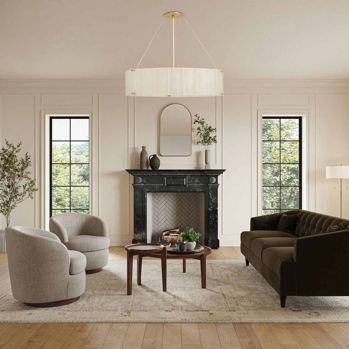 Willamette Round Crystal Chandelier - Cyran Lamps