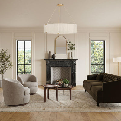 Willamette Round Crystal Chandelier - Cyran Lamps