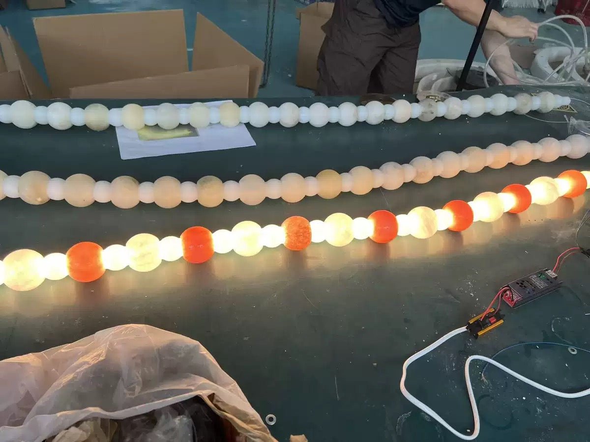 X - Pearl Necklace Chandelier - cyranlamps