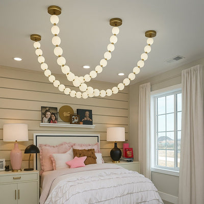 X - Pearl Necklace Chandelier - cyranlamps