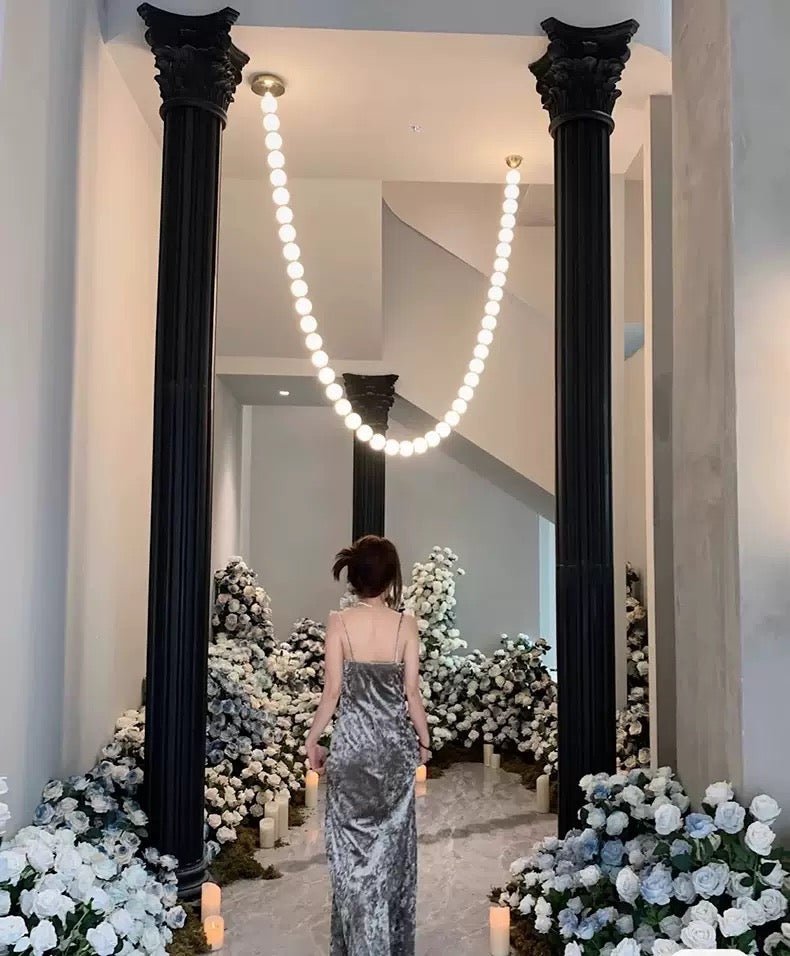 X - Pearl Necklace Chandelier - cyranlamps