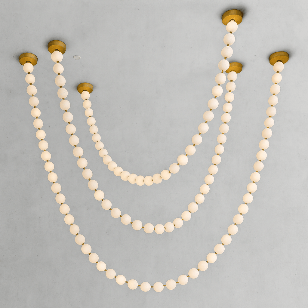 X - Pearl Necklace Chandelier - cyranlamps