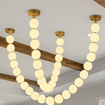 X - Pearl Necklace Chandelier - cyranlamps
