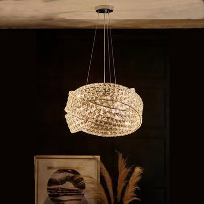 New Crystal Chandelier with Chrome Iron Frame