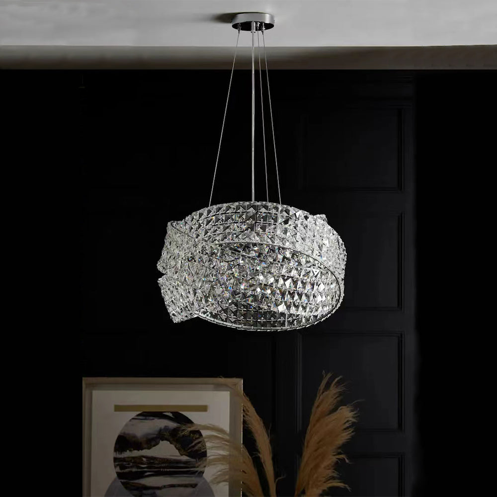 New Crystal Chandelier with Chrome Iron Frame