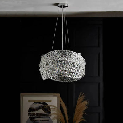 New Crystal Chandelier with Chrome Iron Frame
