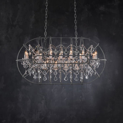 Zoraida Crystal Rectangular Chandelier - Cyran Lamps